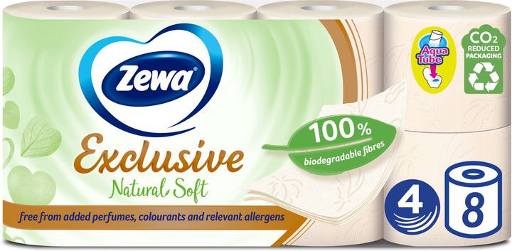 Туалетний папір Zewa Exclusive Natural soft 8
